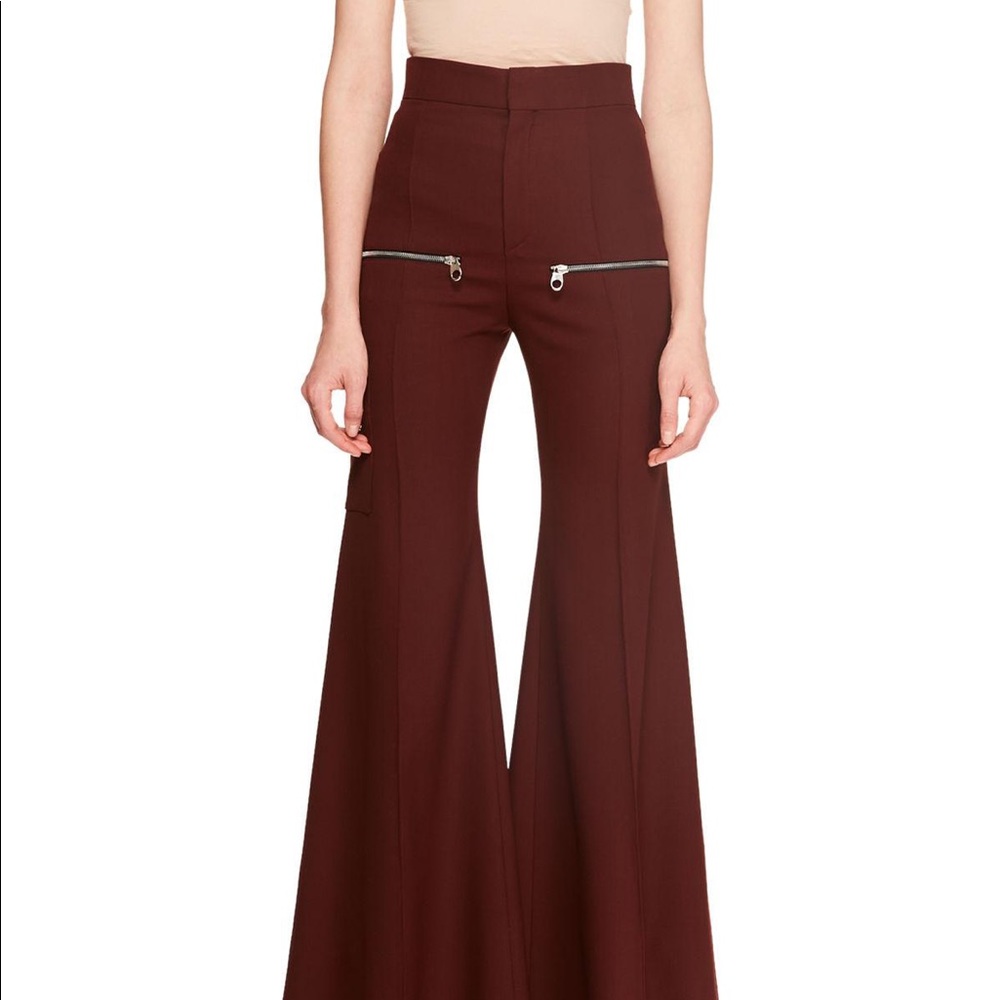 Chloé High-Waist Flare-Leg Wool Trouser - Picture 2 of 8